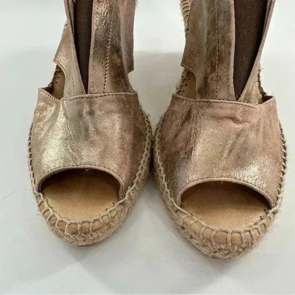 Kanna womens espadrilles size 40 bronze leather wedges costal - Picture 4 of 14